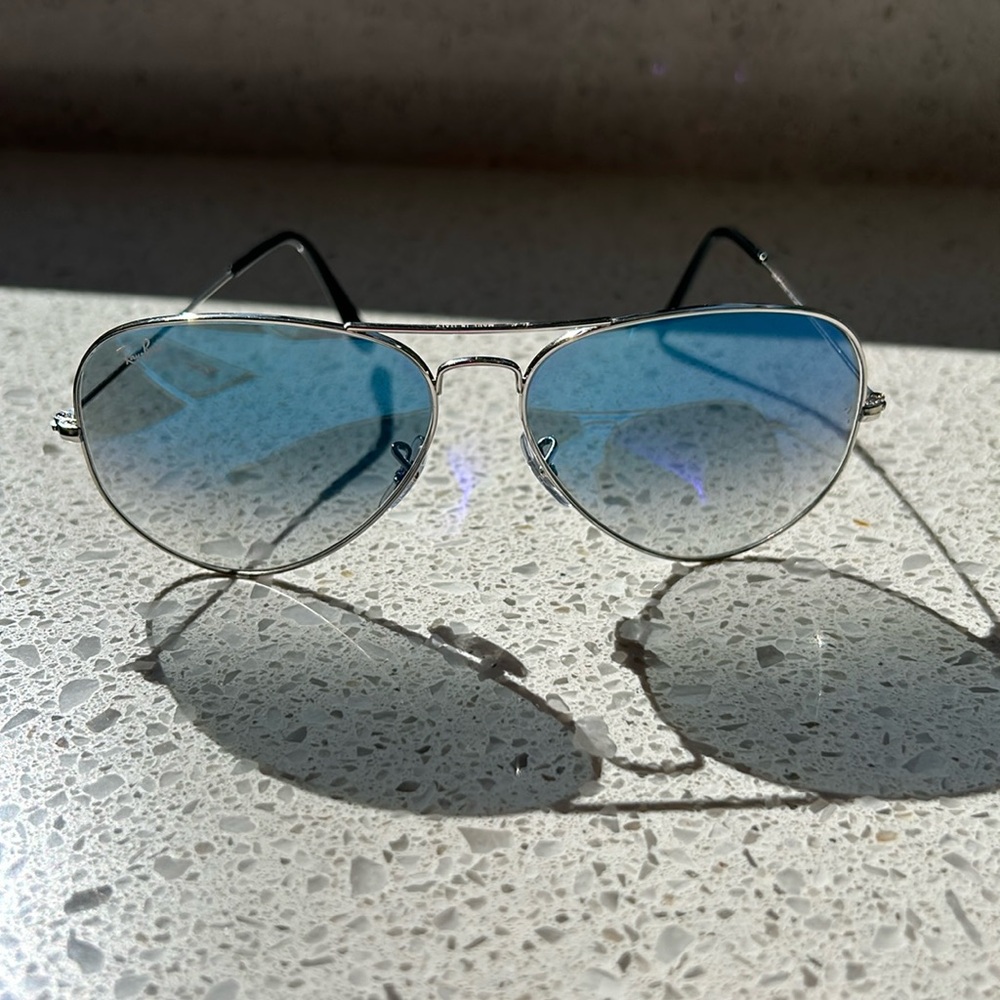 Ray-Ban Aviator Gradient, Light Blue & Silver